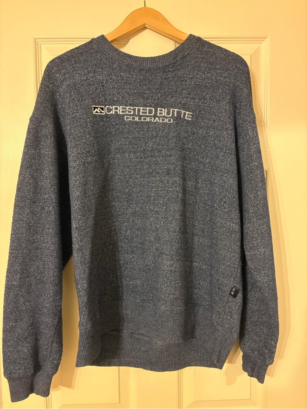 Crested Butte, Colorado Men's Heather Blue Crewneck Sweater